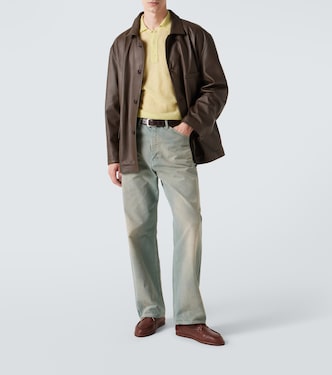 Pantaloni regular in cotone a vita media | Auralee