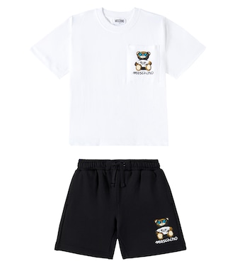 Teddy Bear cotton T-shirt and shorts set | Moschino Kids