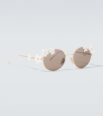 Paula's Ibiza floral-appliqué oval sunglasses | Loewe