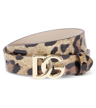 DG leopard-print leather belt | Dolce&Gabbana Kids