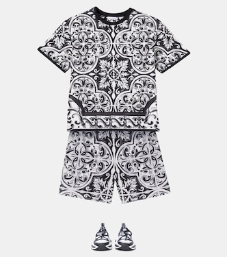T-Shirt Majolica aus Baumwoll-Jersey | Dolce&Gabbana Kids