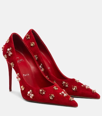 Verzierte Pumps Mix Kate 100 aus Veloursleder | Christian Louboutin