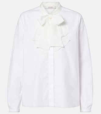 Pure Power bow-detail cotton-blend poplin shirt | Dorothee Schumacher