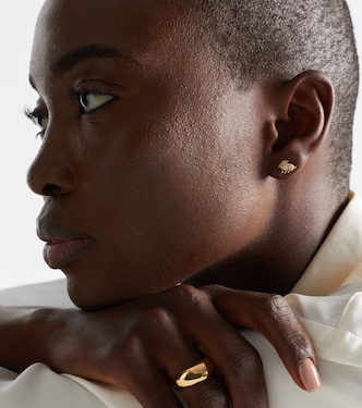 Bunny 18kt gold earrings with diamonds and emeralds | Anita Ko