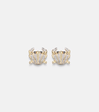 Boucles d’oreilles Crabe Coquillage en or 9 ct et diamants | Yvonne Léon