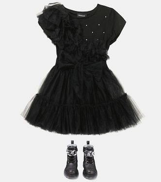 Verziertes Kleid aus Tüll | Monnalisa