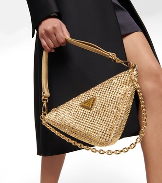 Borsa a spalla Triangle Mini in raso | Prada