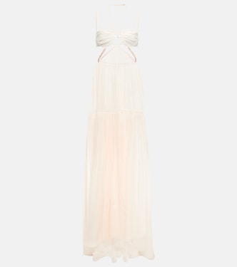 Bridal silk chiffon gown | Nensi Dojaka