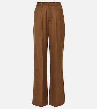 x EmRata - Pantaloni Joan in lana a gamba larga | AG Jeans