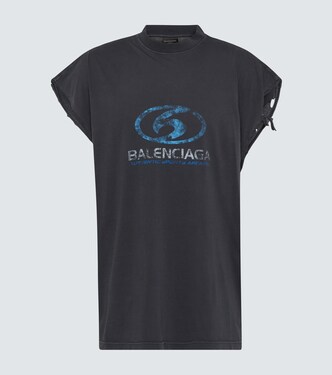 T-shirt in jersey di cotone con stampa | Balenciaga