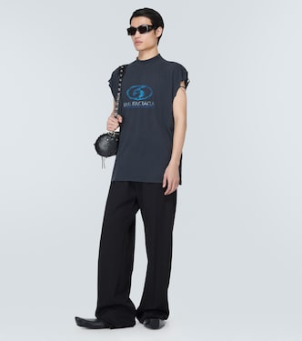 Camiseta de jersey de algodón estampado | Balenciaga