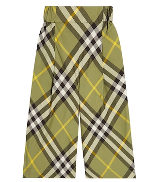 Pantalones de algodón con Burberry Check | Burberry Kids