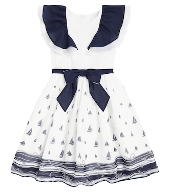 Abito in chiffon con stampa e fiocco | Patachou