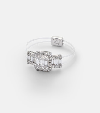Bague Floating en or blanc 18 ct et diamants | Persée