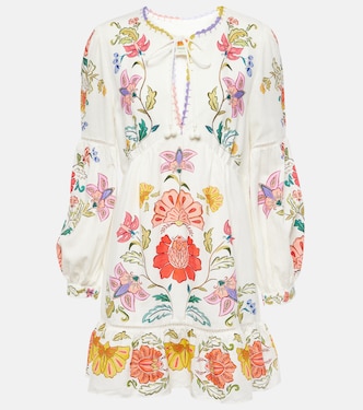 Vestido corto Floral Insects de mezcla de lino | Farm Rio