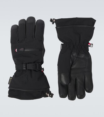 Leather-trimmed ski gloves | Moncler Grenoble