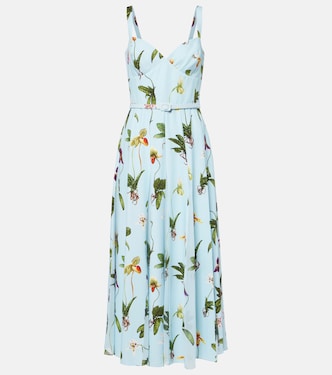 Midikleid aus Cady | Oscar de la Renta