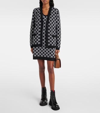 Cardigan in jaquard GG di misto lana | Gucci