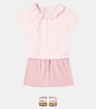 Top in jersey con volant e logo | Il Gufo