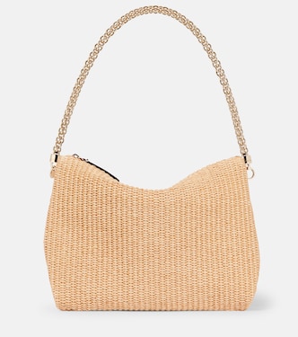 Callie raffia-effect shoulder bag | Jimmy Choo