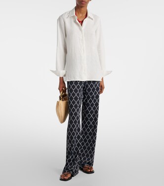 Pantalon droit imprimé à logo | Max Mara