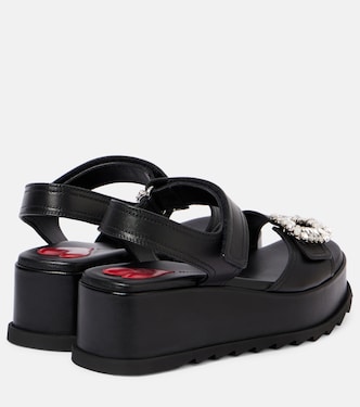 Sandales compensées Slidy Viv' en cuir à ornements | Roger Vivier