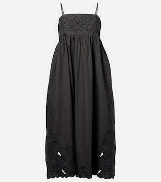 Besticktes Midikleid aus Baumwolle | Juliet Dunn