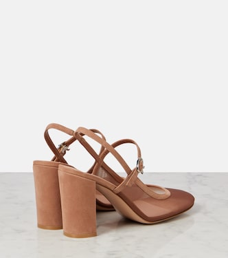 Slingback-Pumps 55 aus Organza mit Leder | Gianvito Rossi