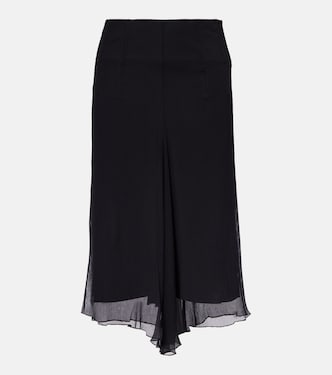 Falda midi de chifón de seda | Victoria Beckham