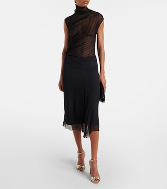 Falda midi de chifón de seda | Victoria Beckham