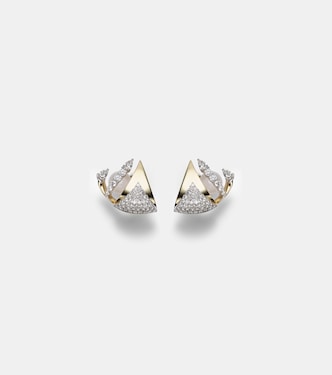 Golden Strada 18kt gold earrings with diamonds | Yeprem