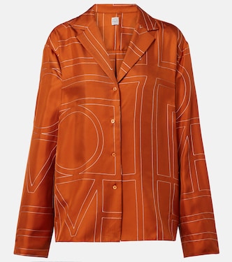 Pyjama-Hemd Monogram aus Seiden-Twill | Toteme