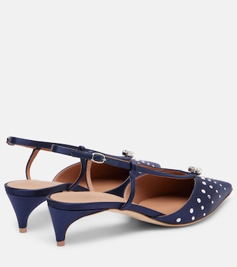 Moore 40 embellished satin slingback pumps | Malone Souliers