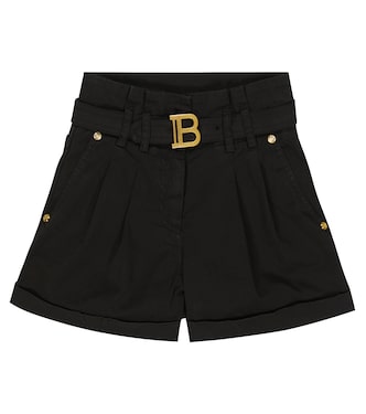 Shorts de algodón con cinturón | Balmain Kids