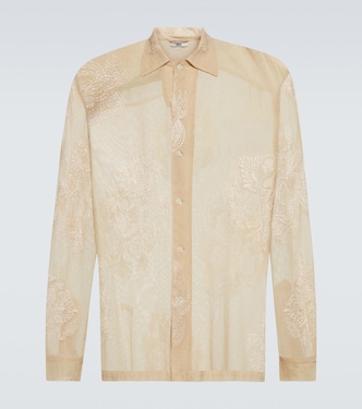 Camicia Moth Veil in mesh di cotone con ricami | Bode