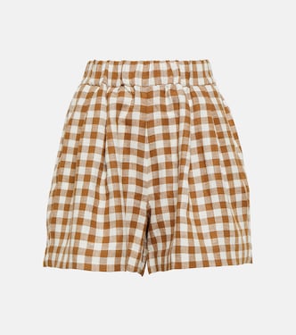 Shorts Zurich in lino a quadretti | Asceno