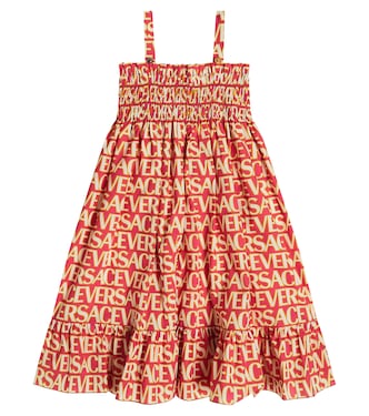 Bedrucktes Kleid aus Baumwollpopeline | Versace Kids