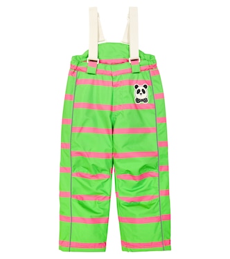 Panda striped ski salopettes | Mini Rodini