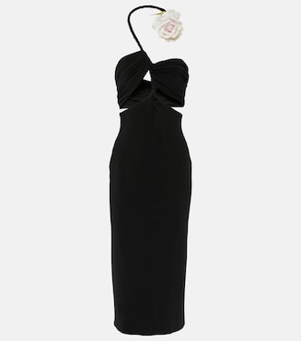 Vestido midi con aberturas y aplique floral | Magda Butrym
