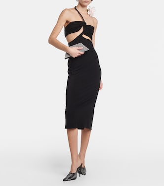 Floral-appliqué cutout midi dress | Magda Butrym
