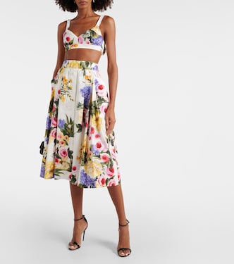 Bedruckter Midirock aus Baumwollpopeline | Dolce&Gabbana