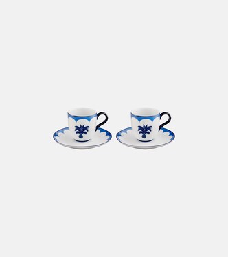 Jaipur set of 2 espresso cups and saucers | Aquazzura Casa