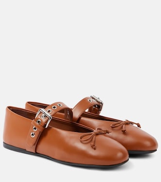 Mary-Jane-Ballerinas aus Leder | Miu Miu