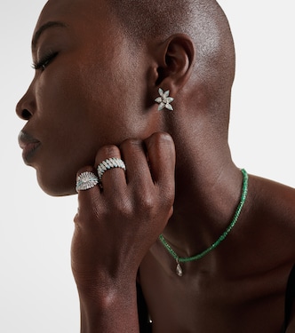 Boucles d'oreilles en or blanc 18 ct, émail et diamants | Kamyen