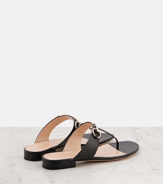 Lady Horsebit leather thong sandals | Gucci