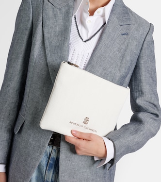 Clutch Leisure Small in canvas | Brunello Cucinelli