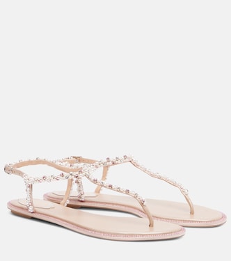 Sandalen Diana aus Satin mit Zierperlen | Rene Caovilla