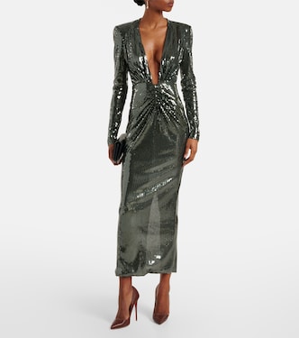 Gathered sequined gown | Alex Perry