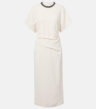 Linen-blend midi dress | Brunello Cucinelli