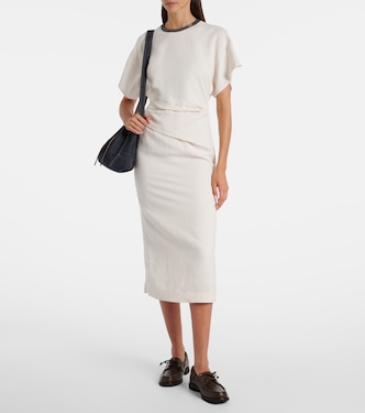 Linen-blend midi dress | Brunello Cucinelli